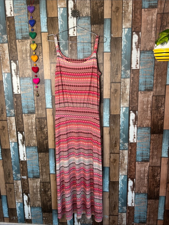 Tribal Dresses & Skirts - Tribal Pink Multi-Stripe Sleeveless Maxi Dress